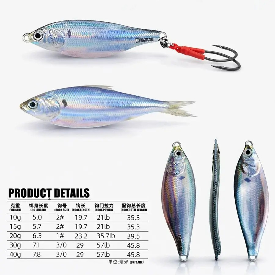 Fishing Lure Blade Bait - Metal Jig Bait Spinner Sinking 3D