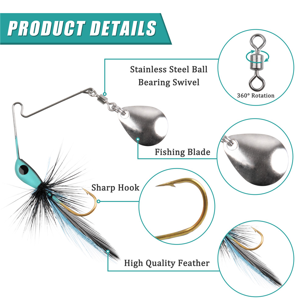 6Pcs/12Pcs Spinner bait Bass F - Fishing Lure Spinnerbait 评论和价格